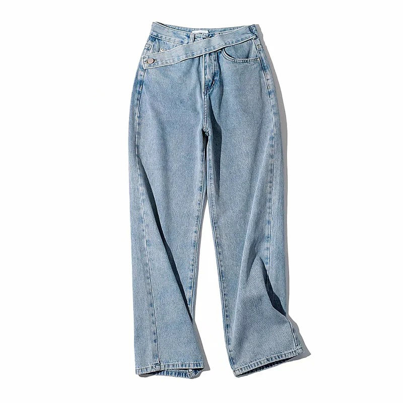 Crossover High Waist Straight Jeans
