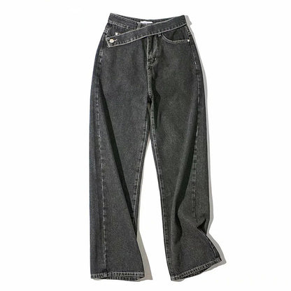 Crossover High Waist Straight Jeans