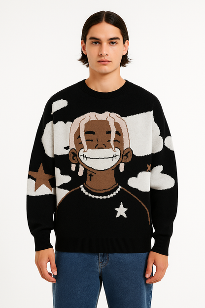 SkyMood Cartoon Knit Sweater