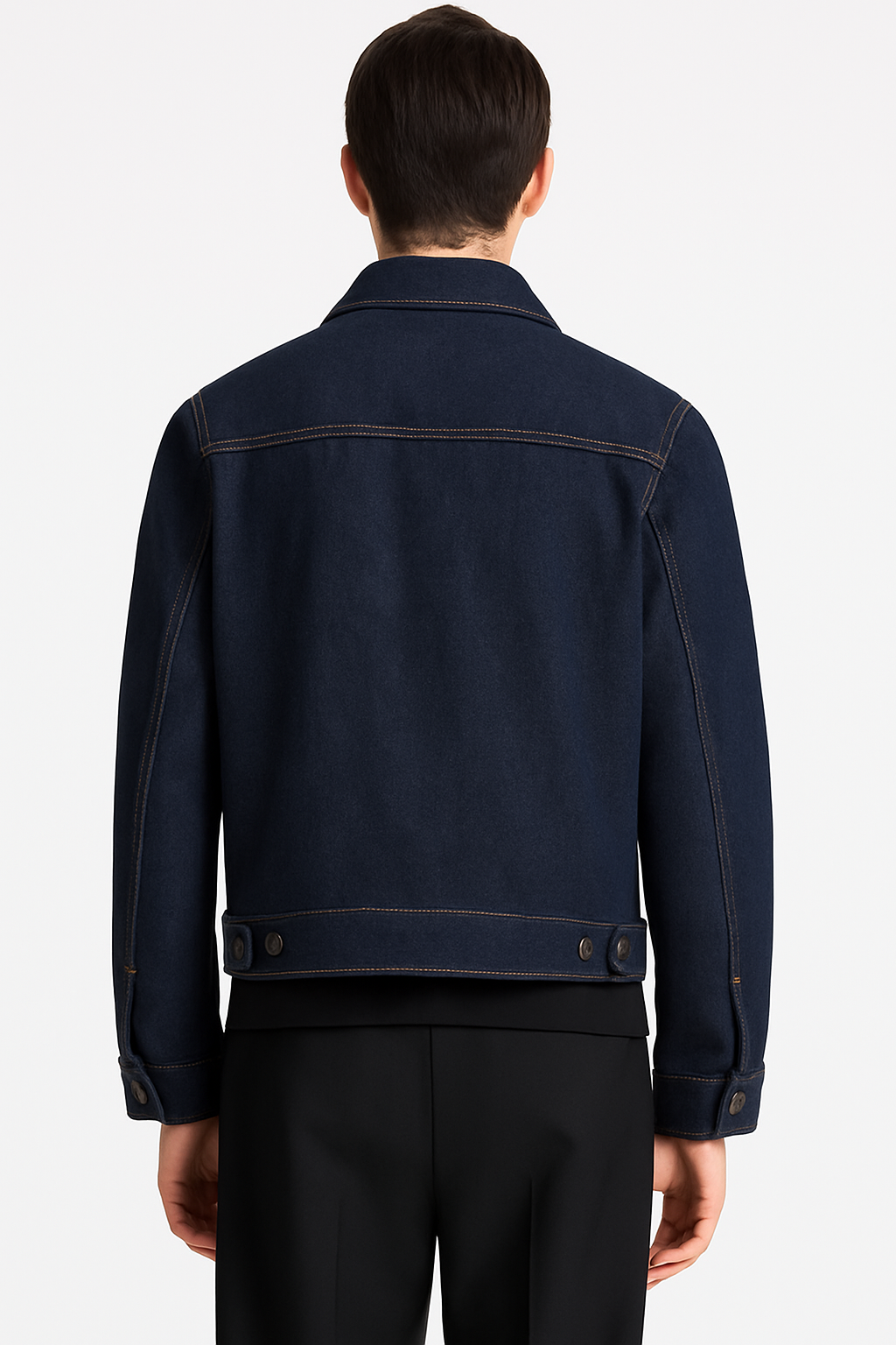 Cropped Buckle Denim Jacket