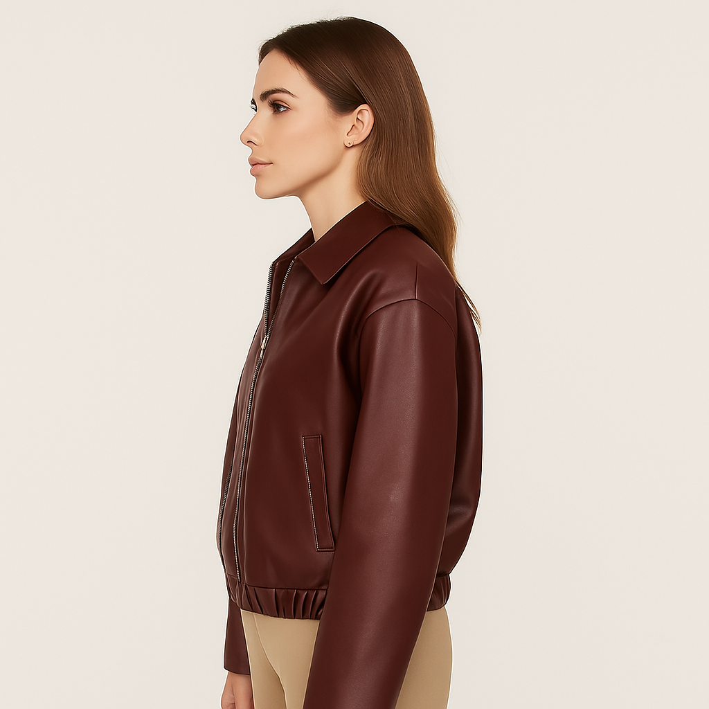 Classic Rider Dames Motorjack – Bordeaux Rood